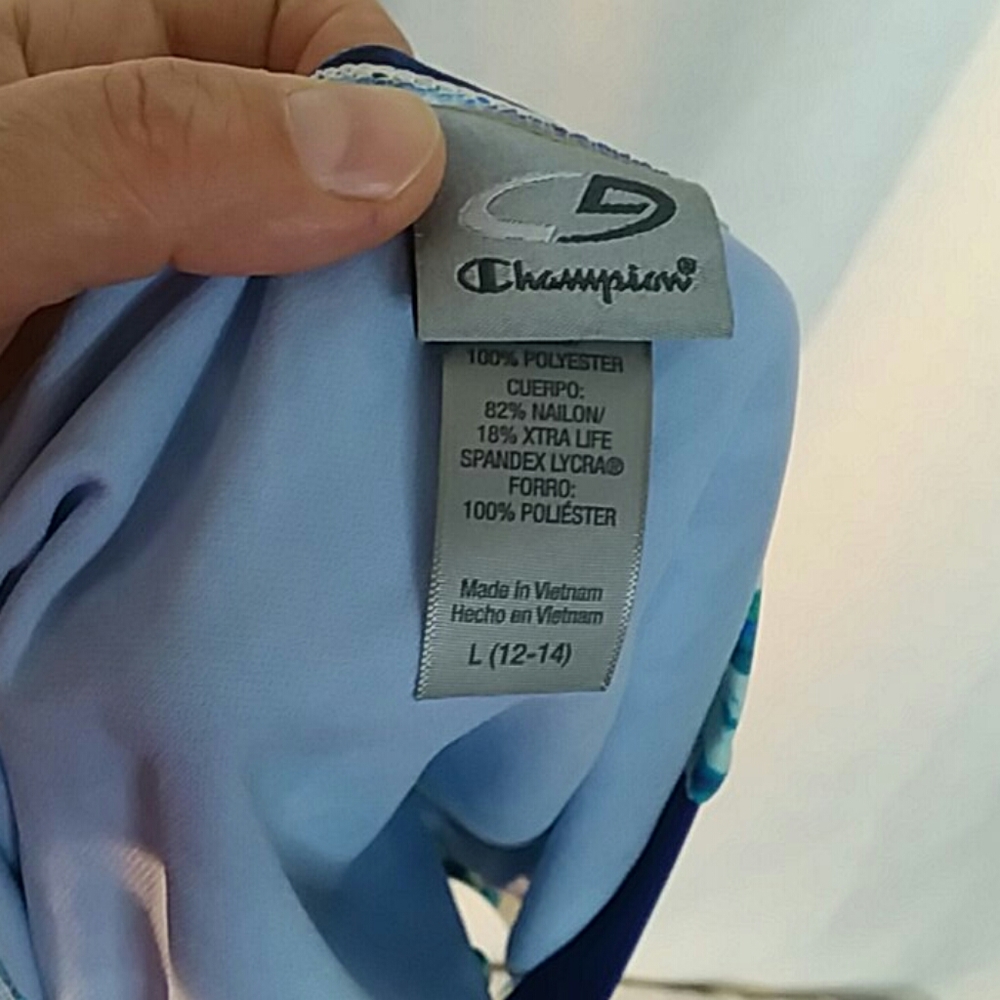 3/$20 Champion L Blue Pattern Swimsuit - Picture 5 of 7